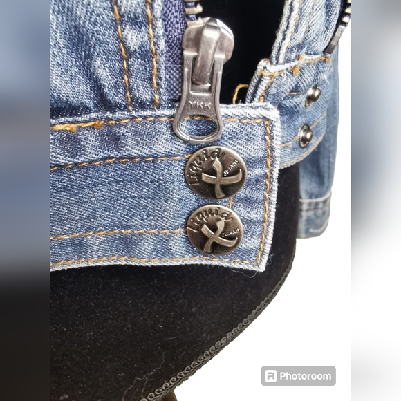 Liquid X Studded Distressed Moto Denim Jacket - Sm - Picture 4 of 9